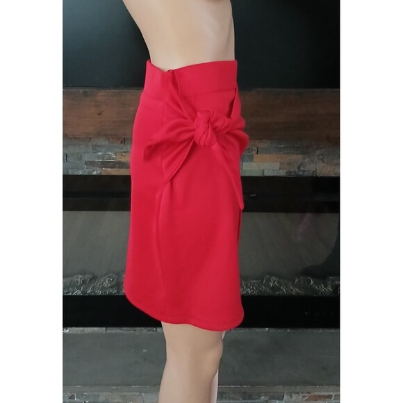 Love Women's MEDIUM Red Tie Wrap Mini Skirt Sexy Clubbing Party Dancing City Fun - Picture 4 of 10